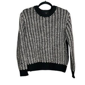 COS_Monochrome Zigzag Chunky Cotton Knit, High Size Splits on Suds Sweater_xS